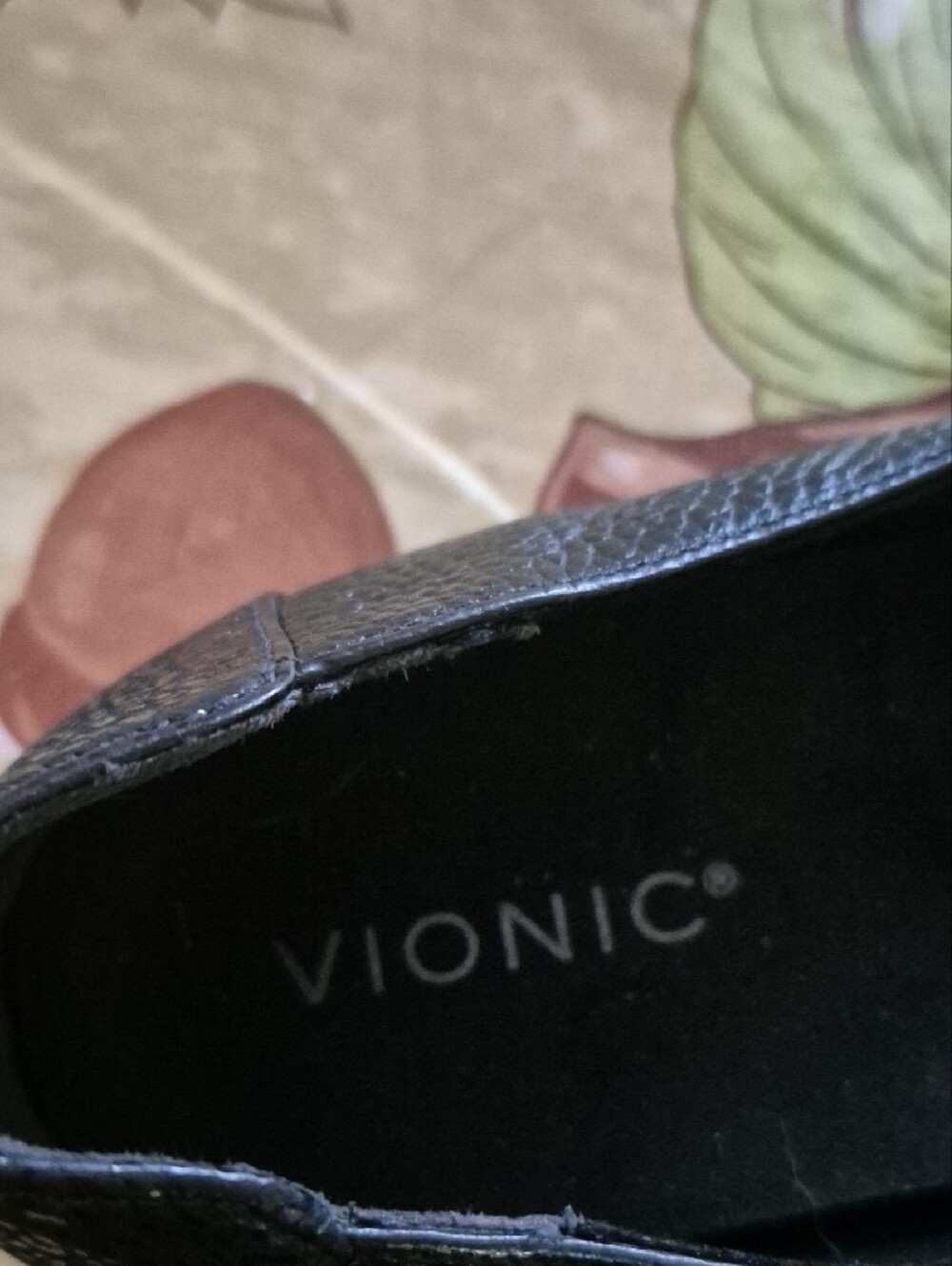 Vionic Black Pebbled Leather Slip-On Loafers - Picture 2 of 3